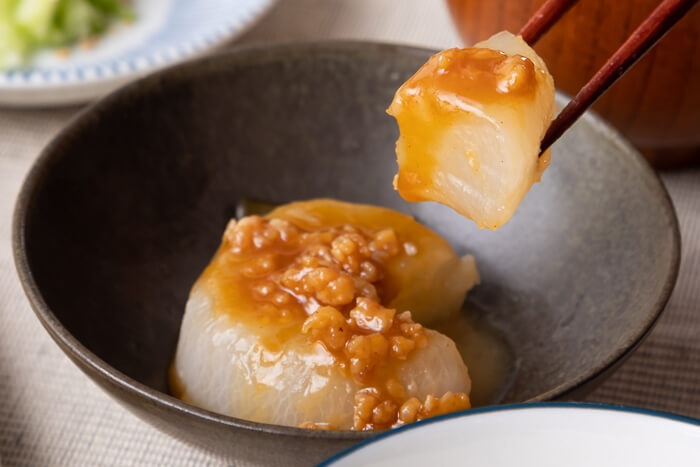 「肉味噌でいただく基本のふろふきだいこん」_画像